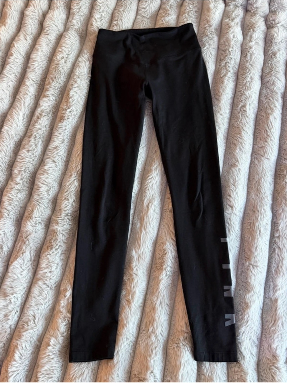 PINK Victoria's Secret Black High-Waist Leggings with Side Logo